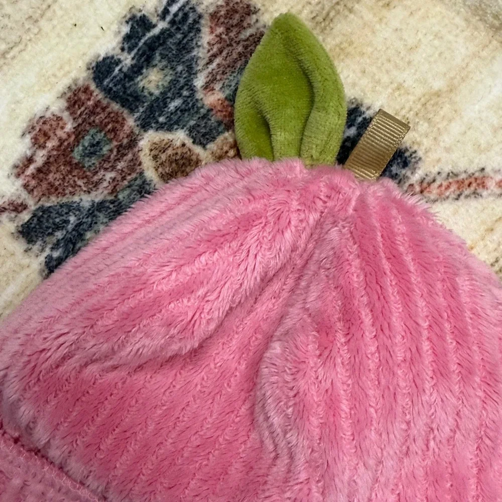 Fuzzy Pink‎ Apple Hat Cute Costume Beanie Cap Toddler Kids